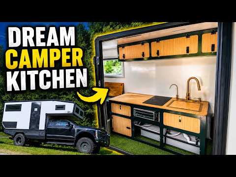 Building my Dream Luxury DIY Truck Camper Kitchen with All Electric Appliances