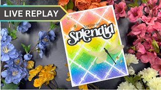 🟣LIVE REPLAY! Rainbow Ink Blend Dragonfly Card | Simon Says Stamp