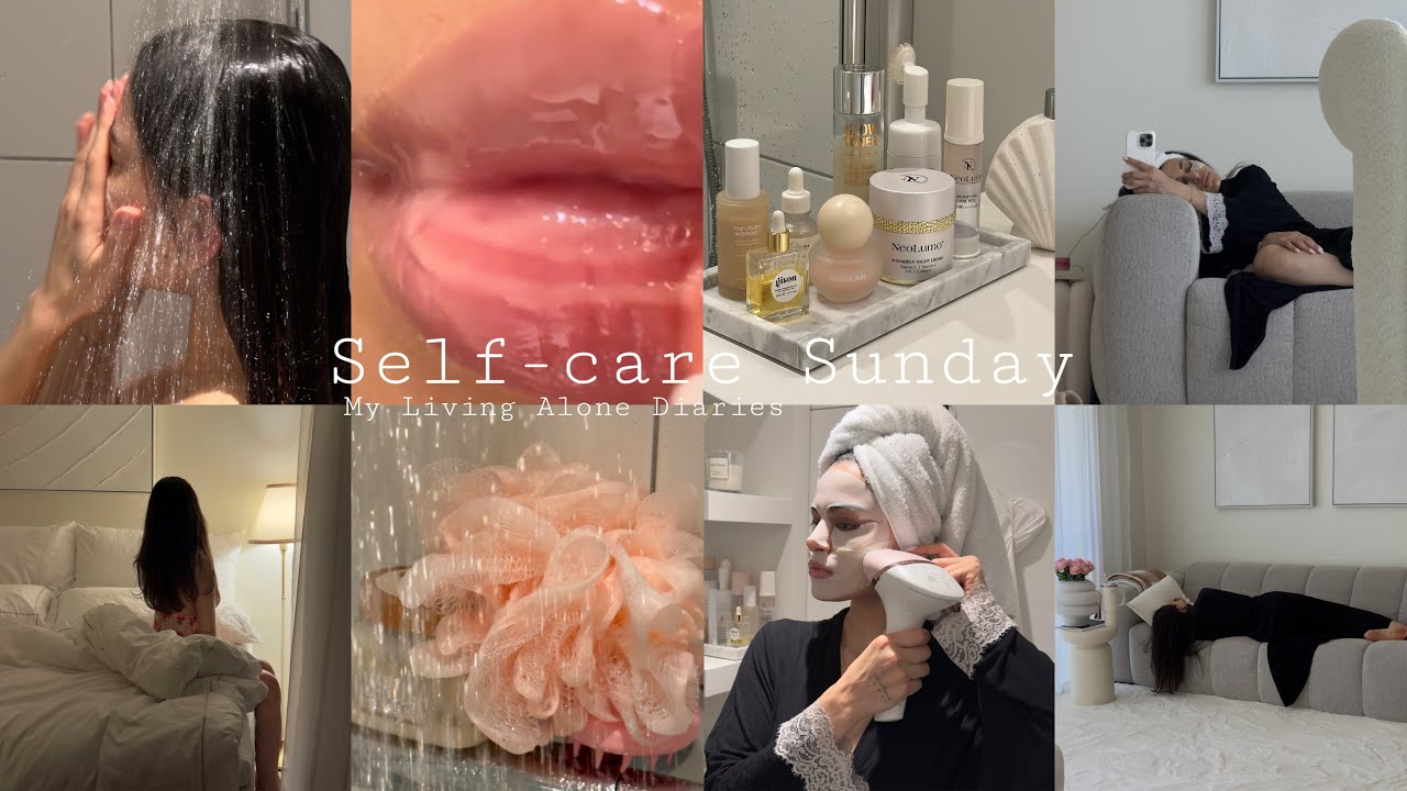 My Living Alone Diaries | Self-care Sunday, Everything shower routine, Skin care, Hair care...🤍🫧🎀
