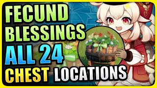 ALL 24 Fecund Hampers Locations SPEEDRUN! Fecund Blessings Chests Genshin Impact Of Ballad and Brews
