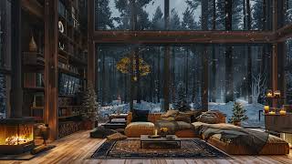 Cozy Fireplace and Snowy Ambience for Relaxation, Relief Stress and Sleep Disorders