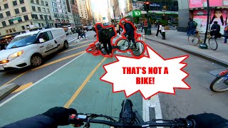 Surron NYC - Commuter Cyclist and Deilvery Guy Collide!