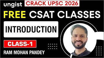 Free CSAT Classes for UPSC 2026 | Class-1 | Introduction Class | English | Ram Mohan Pandey