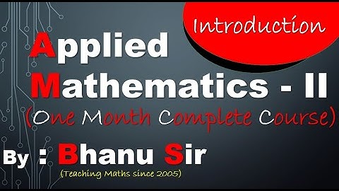 Applied Maths - II | Polytechnic Diploma Course | One Month Crash Course (Introduction) |
