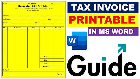 MS Word में Bill Book कैसे बनाएं? | Create Tax Invoice in MS Word (2025)