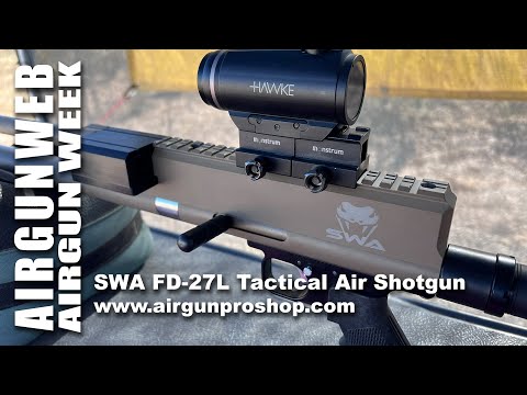 AIRGUN WEEK 2022 - SWA FD-27L Tactical 20ga Air Shotgun - Overview, loading, & shot patterns at 25yd