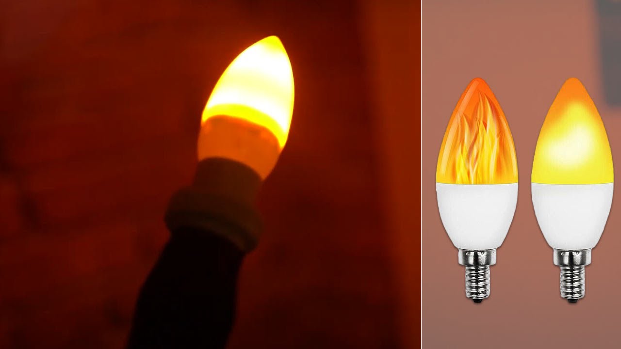 2 ampoules LED E14 effet flamme avec 3 modes d'éclairage Luminea