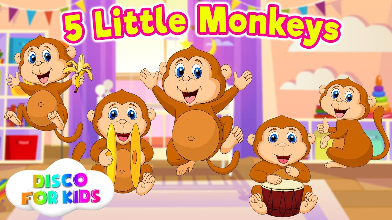 Five Little Monkeys - Nursery Rhymes | Disco For Kids - YouTube