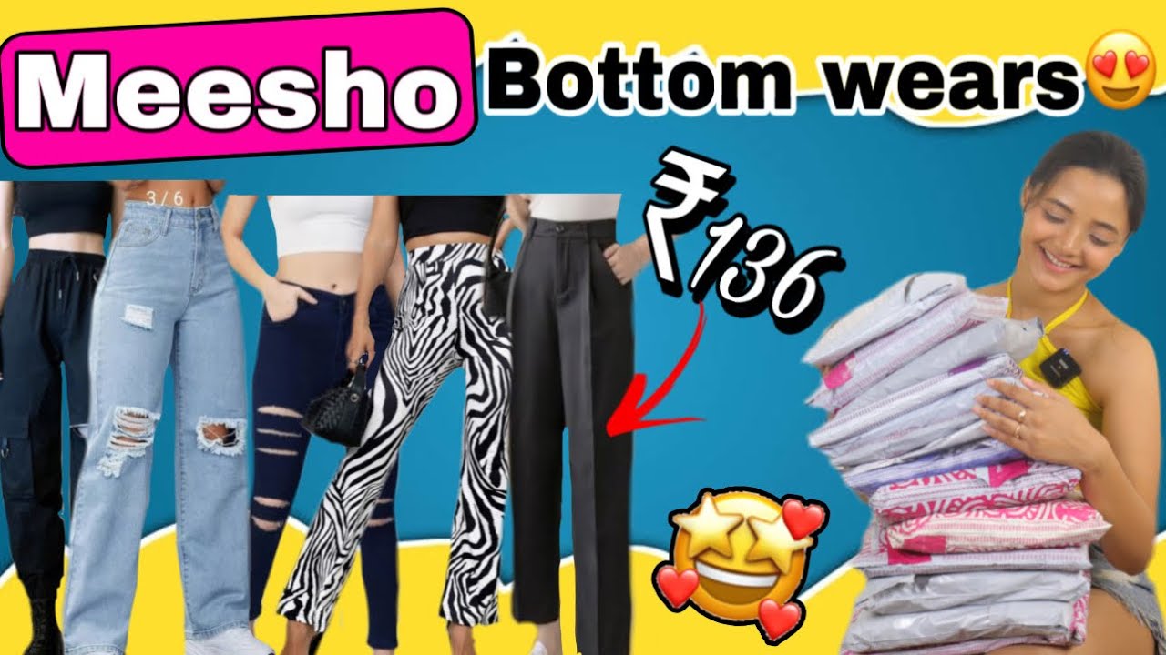 ₹136 main Trendy bottom wear👖from Meesho😱🤯|Affordable jeans Haul # ...