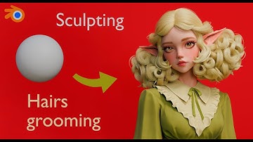 Modeling stylized character Elf in Blender timelapse.