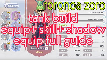 ragnarok X tank build full guide equip/skill/shadow equip +test pve /pvp/kvm by roronoa zoro