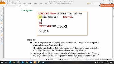 Các Bài tập về Procedure trong SQL có lỗi giải