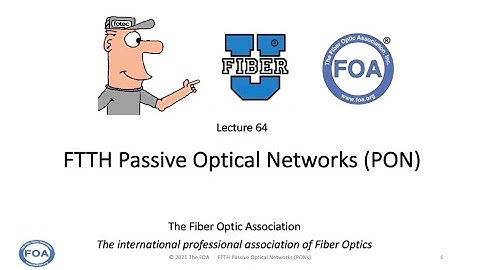 Lecture 64 FTTH Passive Optical Networks
