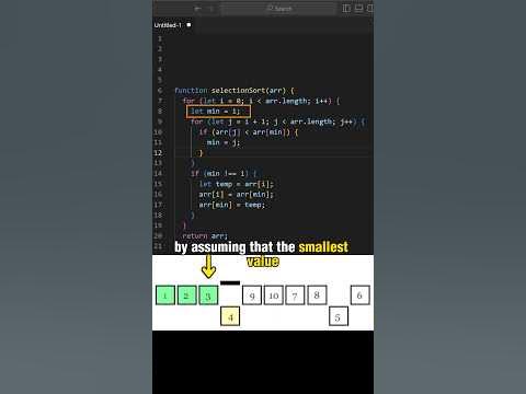 Selection sort explained. Step by step implementation in Javascript ...