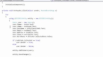 WPF ve Entity Framework Kursu - Kullanıcı Ekle