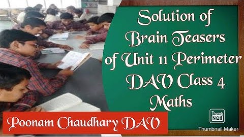 dav// class 4// maths//solution of Brain Teasers of Unit-11// Perimeter