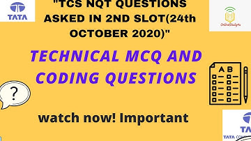 Tcs nqt 2021 technical and coding questions asked on 24th october | TCS questions 2nd slot