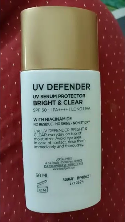 loreal paris uv defender  spf 50  bright and clear #youtubechannel #youtubeshorts  #glamwithmouli