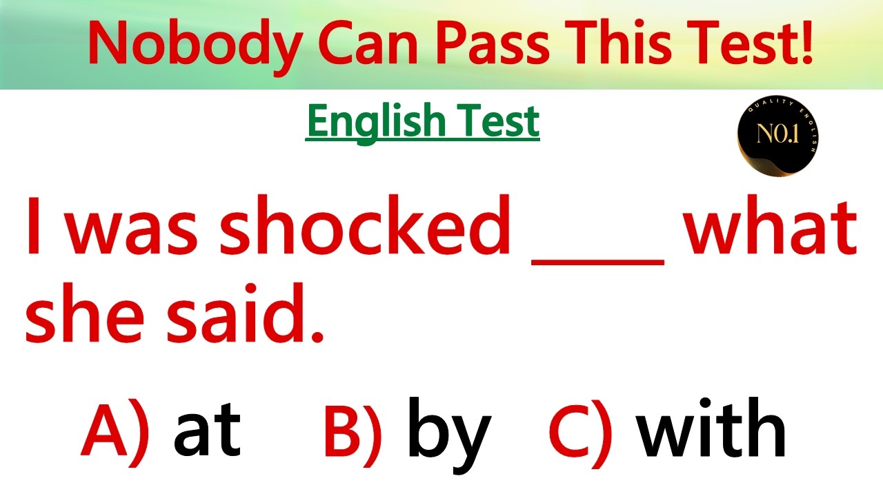 English Grammar Quiz 🌟Only 5% Can Pass This Grammar Test - YouTube