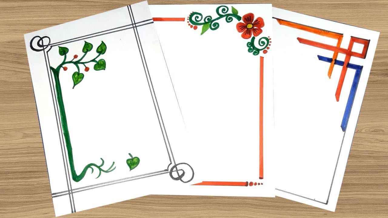 Simple Border Designs On Paper Border Designs Project Work Designs