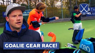 Putting Goalie Gear on RACE with NOOBS | Hockey Heroes TV