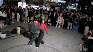 [STREET ARTIST] YU KAGAWA & HYOJIN. HAPPY BIRTHDAY TO YU KAGAWA. HONGDAE BUSKING. 240127.