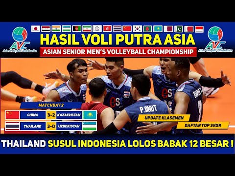 Hasil Voli Putra Thailand Vs Uzbekistan : Thailand Lolos 12 Besar ! #AVCChampionship2023