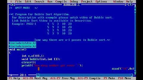 C Program for Bubble Sort Algorithm