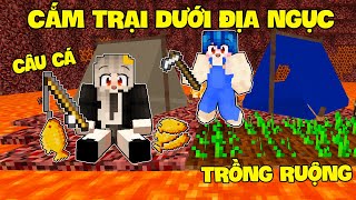 SAMMY THỬ THÁCH 24H CẮM TRẠI DƯỚI ĐỊA NGỤC CÙNG PHONG CẬN TRONG LÀNG HERO TEAM MINECRAFT