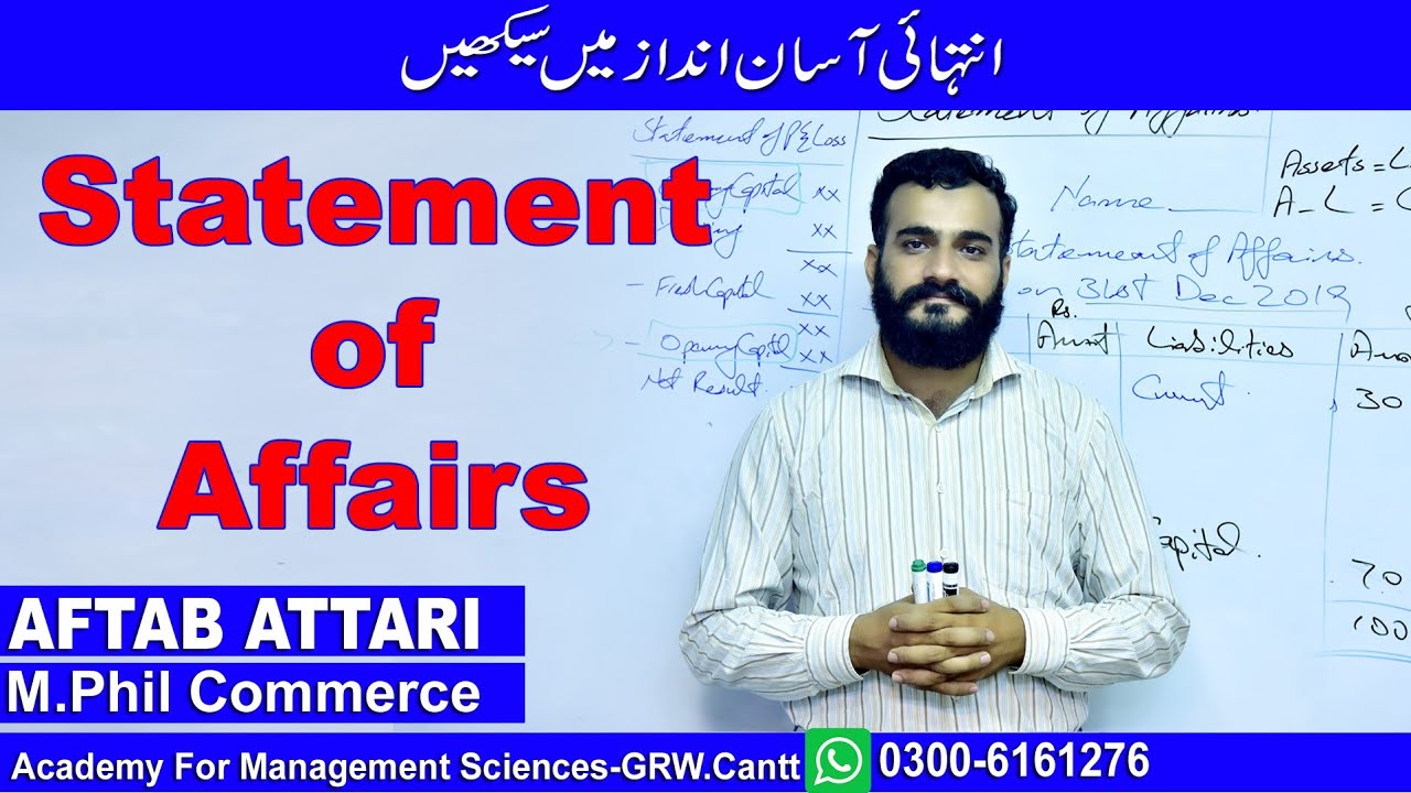 Statement Of Affairs Under Single Entry System YouTube