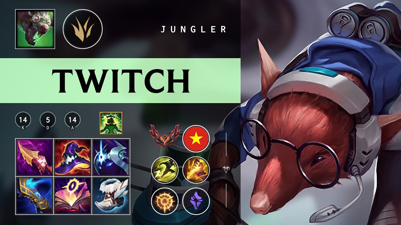 Twitch Jungle vs Gwen - VN Grandmaster Patch 26.03