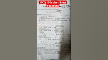 #MCQ Linear equations 10th class