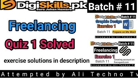 Freelancing Quiz 1 solved batch 11 | digiskills freelancing quiz 1 batch 11