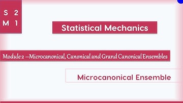 SM21 - Microcanonical Ensemble | Statistical Mechanics