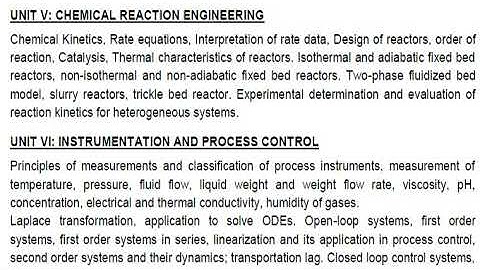 TNPSC GROUP I A SERVICE ASSISTANT CONSERVATOR OF FORESTS SYLLABUS IN Chemical Engineering