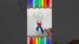 Ryder da colorare - Paw Patrol tutorial - disegni da colorare per bambini - reel screenshot 3