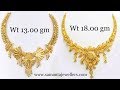 Light Weight Gold Necklace Designs | Simple Gold Necklaces Designs With Weight | Samanta Jewellers