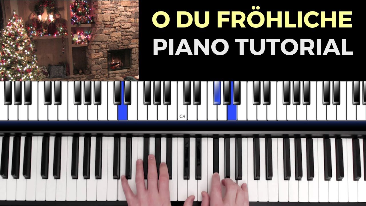 O Du Frohliche Piano Tutorial Klavier Lernen Schwierige Version Youtube