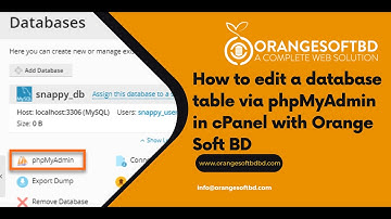 How to edit a database table via phpMyAdmin in cPanel with Orange Soft BD