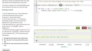 Javascript Arrays and Loops: Codecademy