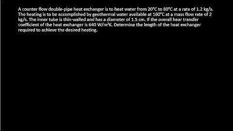 A counter flow double-pipe heat exchanger