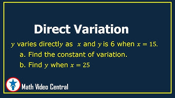 Direct Variation | Math Video Central