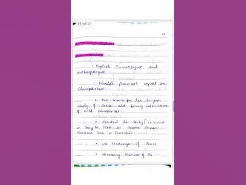 Self Notes|”My Early Days with the Chimpanzees”|Dr. Jane Goodall|CBSE