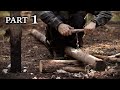 Building a Bushcraft Viking Turf House with Hand Tools - Timber Frame (PART 1)