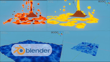 Blender 2.8 stylized npr, bnpr lava and water shader in English