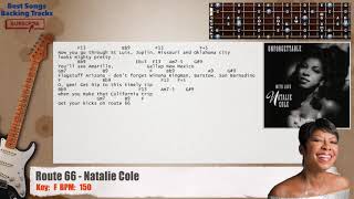 Video thumbnail of "🎸 Route 66 - Natalie Cole Guitar Backing Track with chords and lyrics"