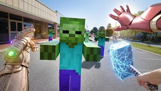 Minecraft vs Superheroes in Real Life | Spiderman, Ironman, Batman & More