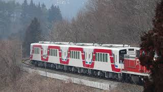 八戸線 DE10形+36形 9541レ (三陸鉄道新型車甲種輸送) 侍浜～陸中夏井 2019年2月28日