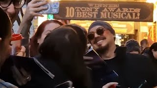 Boy George greets, signs, and takes selfies with Moulin Rouge Broadway fans