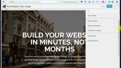 Creating a Hero Banner Template using Beaver Builder Plugin